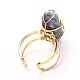 Copper Wire Wrapped Natural Gemstone Adjustable Rings for Women US-RJEW-JR00386-7