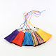 Polyester Tassel Pendant Decorations with Antique Silver CCB Plastic Findings US-AJEW-R054-M-1