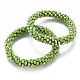 AB Color Plated Faceted Opaque Glass Beads Stretch Bracelets US-BJEW-S144-003D-09-1