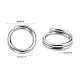 160pcs Jewelry Findings Original Color 304 Stainless Steel Split Rings US-X-STAS-E010-5x1mm-2-2
