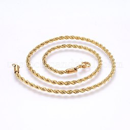 304 Stainless Steel Rope Chain Necklaces US-NJEW-F226-03G-01