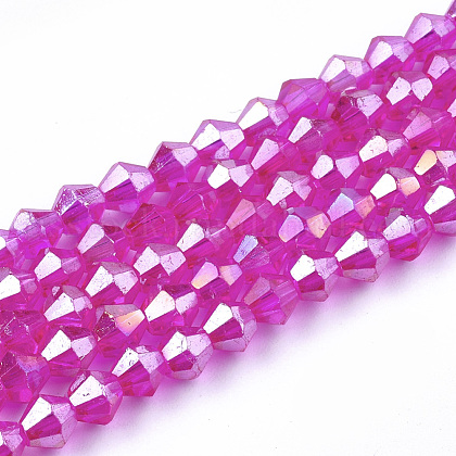 Electroplate Glass Beads Strands US-EGLA-Q118-4mm-A01-1