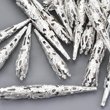 Silver Color Plated Iron Bead Cones US-X-E049Y-S-1