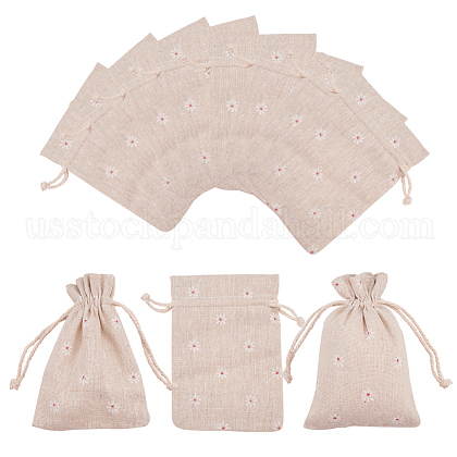 Polycotton(Polyester Cotton) Packing Pouches Drawstring Bags US-ABAG-T004-10x14-01-1