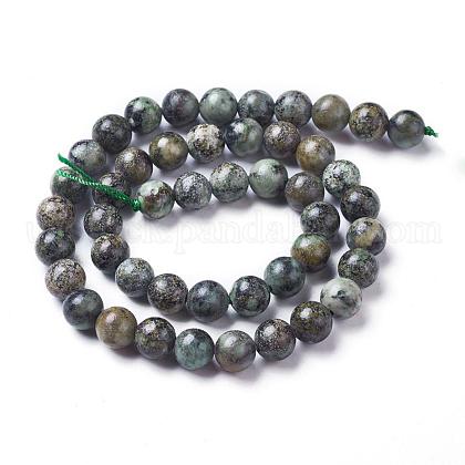 Natural African Turquoise(Jasper) Beads Strands US-G-D809-02-10mm-1