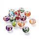 Mixed Large Hole Rondelle Spray Painted Glass European Beads US-X-GPDL-R004-M1-1