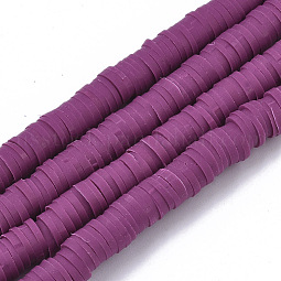 Handmade Polymer Clay Beads Strands US-CLAY-R089-6mm-037