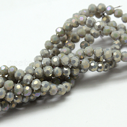 Faceted(32 Facets) Round Full Rainbow Plated Imitation Jade Electroplate Glass Beads Strands US-EGLA-J130-FR11