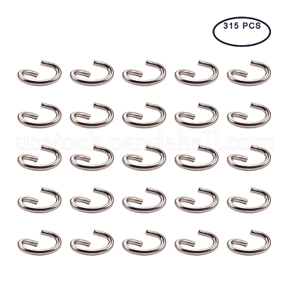 Oval 304 Stainless Steel Open Jump Rings US-STAS-PH0005-10-1