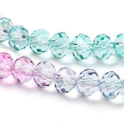 Transparent Painted Glass Beads Strands&nbsp;US-DGLA-A034-T6mm-A10-4