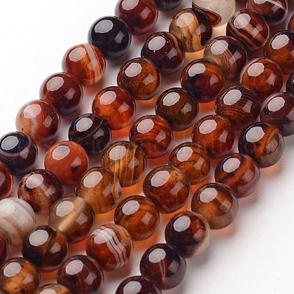 Natural Striped Agate/Banded Agate Beads Strands US-G-D845-05-8mm-1