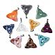 Triangle Natural & Synthetic Mixed Stone Pendants with Brass Clasps US-G-R220-09-1