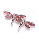 Antique Silver Plated Alloy Enamel Dragonfly Pendants US-ENAM-J028-02AS-1