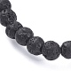 Natural Lava Rock Beads Stretch Bracelets US-BJEW-G623-02-4mm-2