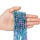 Spray Painted Crackle Glass Beads Strands US-CCG-Q002-8mm-06-4