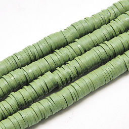 Flat Round Handmade Polymer Clay Beads US-CLAY-R067-6.0mm-43