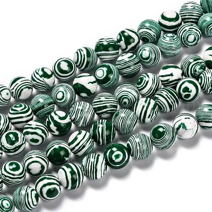 Synthetic Malachite Beads Strands US-G-A186-B-04-1