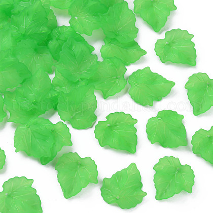 Frosted Transparent Acrylic Grape Leaf Pendants US-X-PAF002Y-7-1