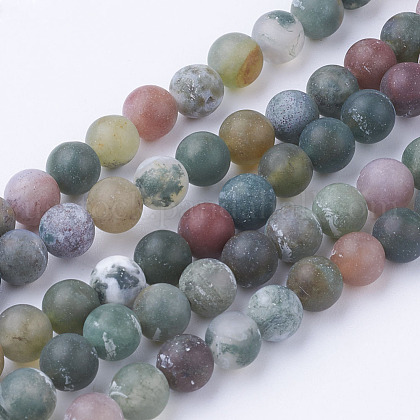 Natural Indian Agate Bead Strands US-G-G735-01F-6mm-1