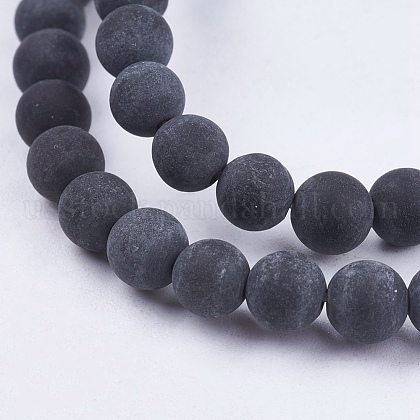 Natural Black Stone Bead Strands&nbsp;US-X-G-R193-01-8mm-3