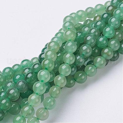 Natural Green Aventurine Beads Strands US-GSR6mmC024-1