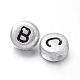 Silver Color Plated Acrylic Horizontal Hole Letter Beads US-PB43C9070-2