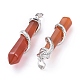 Natural Carnelian/Red Agate Big Pointed Pendants US-G-F696-B07-3