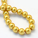 Baking Painted Pearlized Glass Pearl Round Bead Strands US-HY-Q003-4mm-31-4