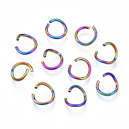 Ion Plating(IP) Rainbow Color 304 Stainless Steel Open Jump Rings US-STAS-N098-062A-01