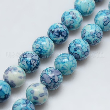 Synthetic Ocean White Jade Beads Strands US-G-C219-10mm-02-1