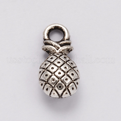Pineapple Tibetan Style Alloy Charms US-PALLOY-ZN40442-AS-RS-1