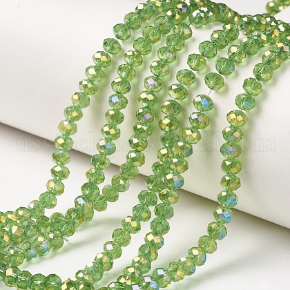 Electroplate Transparent Glass Beads Strands US-EGLA-A034-T6mm-T01-1