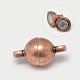 Round Brass Magnetic Clasps with Loops US-MC019-M-2