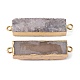 Electroplated Natural Druzy Agate Links/Connectors US-G-G656-02F-2