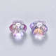 Two Tone Transparent Spray Painted Glass Beads US-GLAA-S190-005B-02-2
