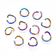 Ion Plating(IP) Rainbow Color 304 Stainless Steel Open Jump Rings US-STAS-N098-062A-01-1