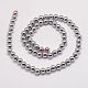 Grade AA Magnetic Synthetic Hematite Bead Strands US-G-P258-05-6mm-2