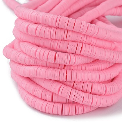 Flat Round Handmade Polymer Clay Beads&nbsp;US-CLAY-R067-8.0mm-28-3