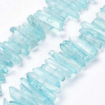 Natural Quartz Crystal Points Beads Strands US-G-K181-B01-1