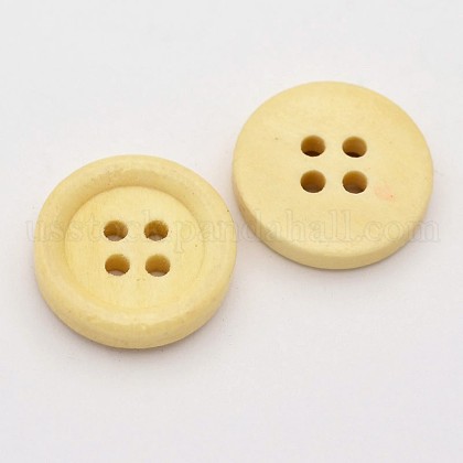 Flat Round Wooden Buttons US-BUTT-D039-16-02-1