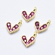 Brass Micro Pave Cubic Zirconia Charms US-RB-I078-66G-NR-1