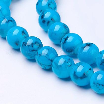 Spray Painted Glass Bead Strands US-GLAD-S075-8mm-70-1
