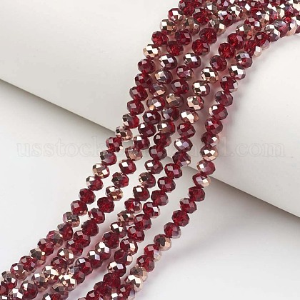 Electroplate Transparent Glass Beads Strands US-EGLA-A034-T6mm-N05-1