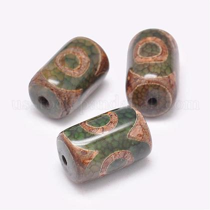 Tibetan 3-Eye dZi Beads  US-TDZI-G009-B27-1