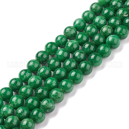Natural Mashan Jade Round Beads Strands US-G-D263-10mm-XS13-1