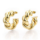 Brass Twist Round Stud Earrings US-EJEW-P214-14G-1