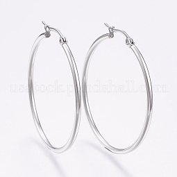 304 Stainless Steel Big Hoop Earrings US-EJEW-F105-06P
