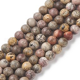 Round Natural Dendritic Jasper Beads Strands US-G-I176-06-8mm