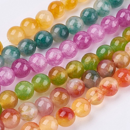 Two Tone Natural Jade Bead Strands US-G-R165-8mm-M1-1