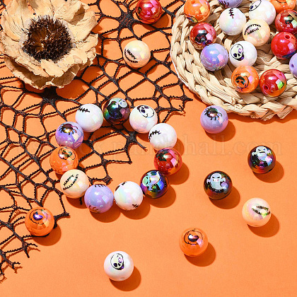 50Pcs Halloween Theme Plating Acrylic Beads&nbsp;US-OACR-CJ0002-21-6